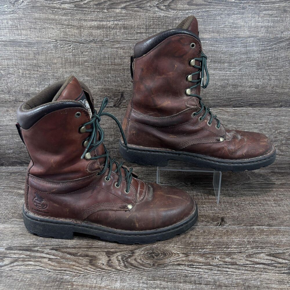 Georgia Boot Eagle Light Wildwood Work Boots Men's 11W Brown Leather G8083